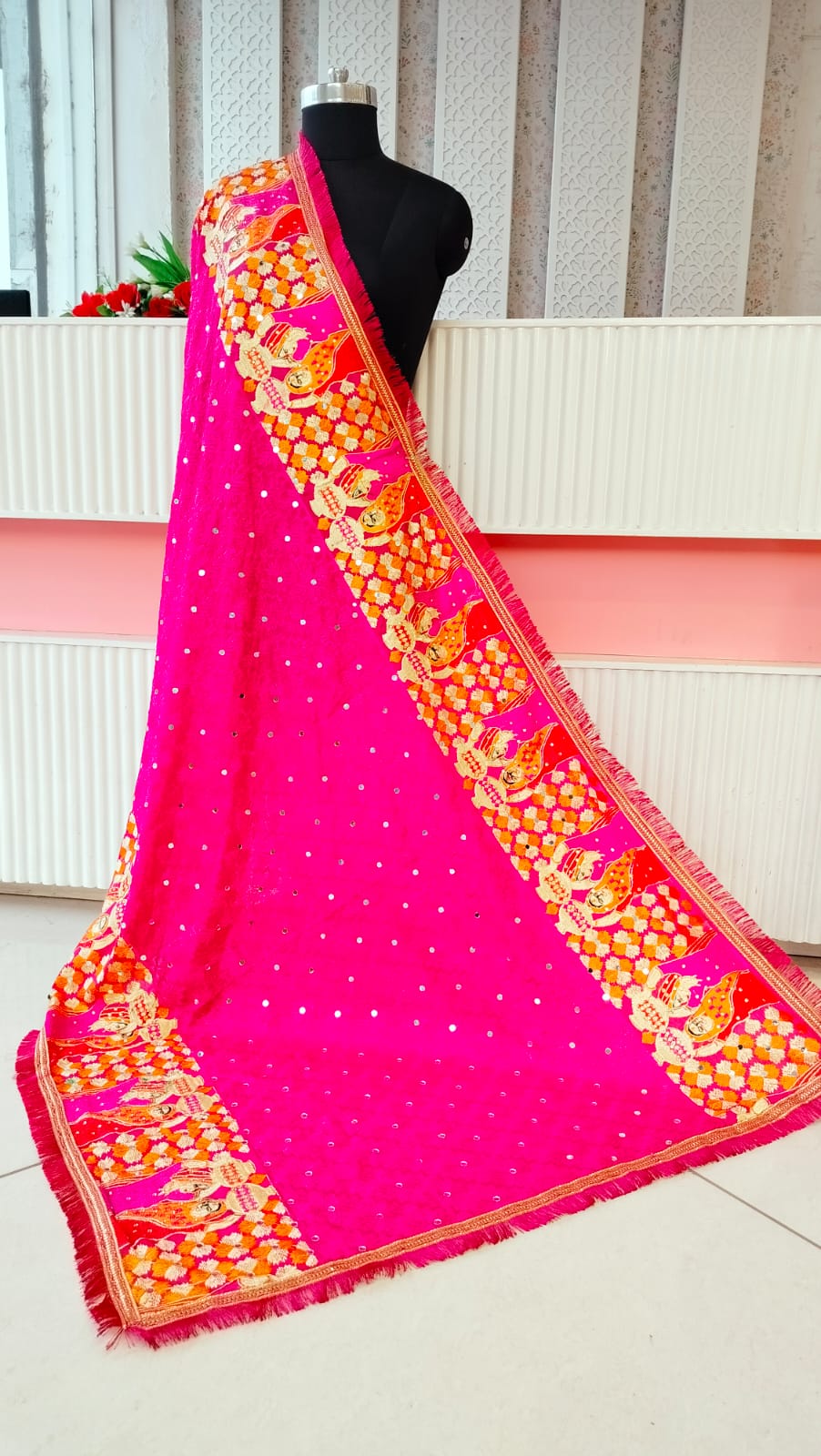 Bridal Zari Work Phulkari Printed Dupatta Catalog
